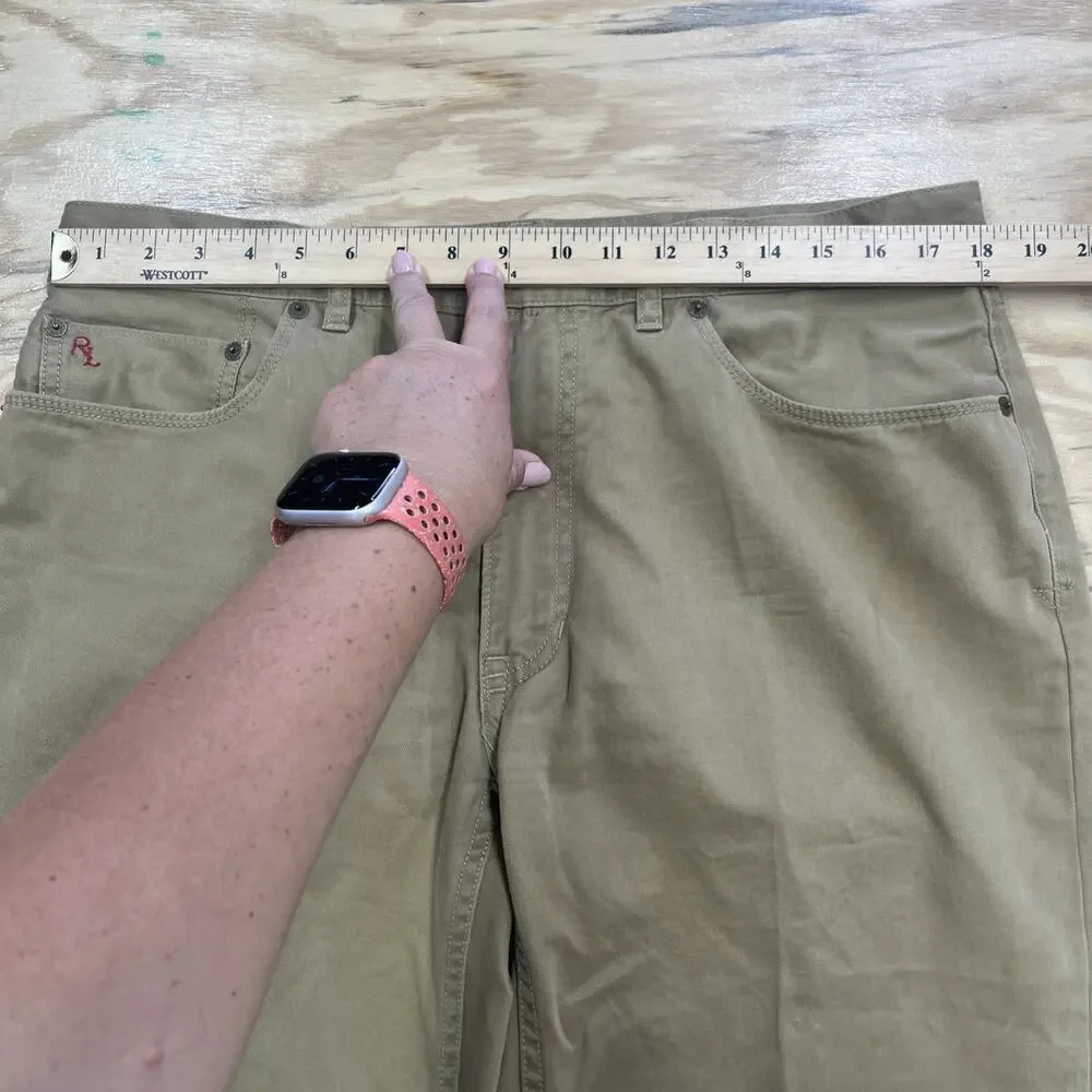 Polo Ralph Lauren 650 Straight Leg Pants Mens 36x32* Khaki Cotton Casual Preppy